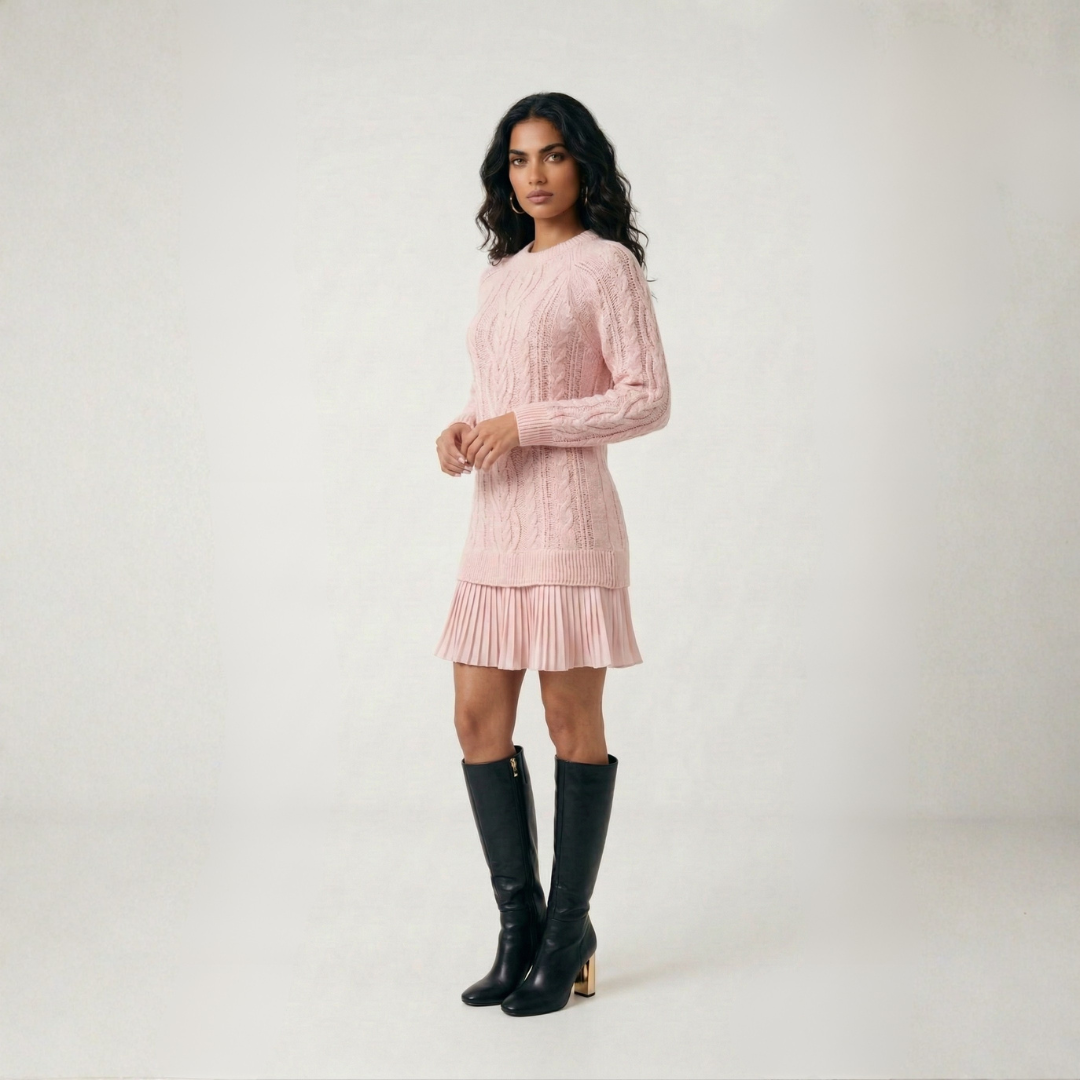 LAS PALMAS - Vestido De Punto Con Falda Plisada