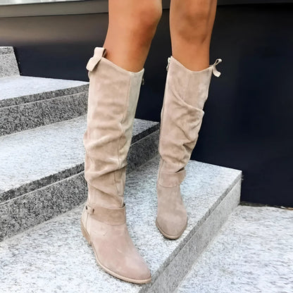 ELCHE - Botas Altas De Cuero Con Cremallera Lateral