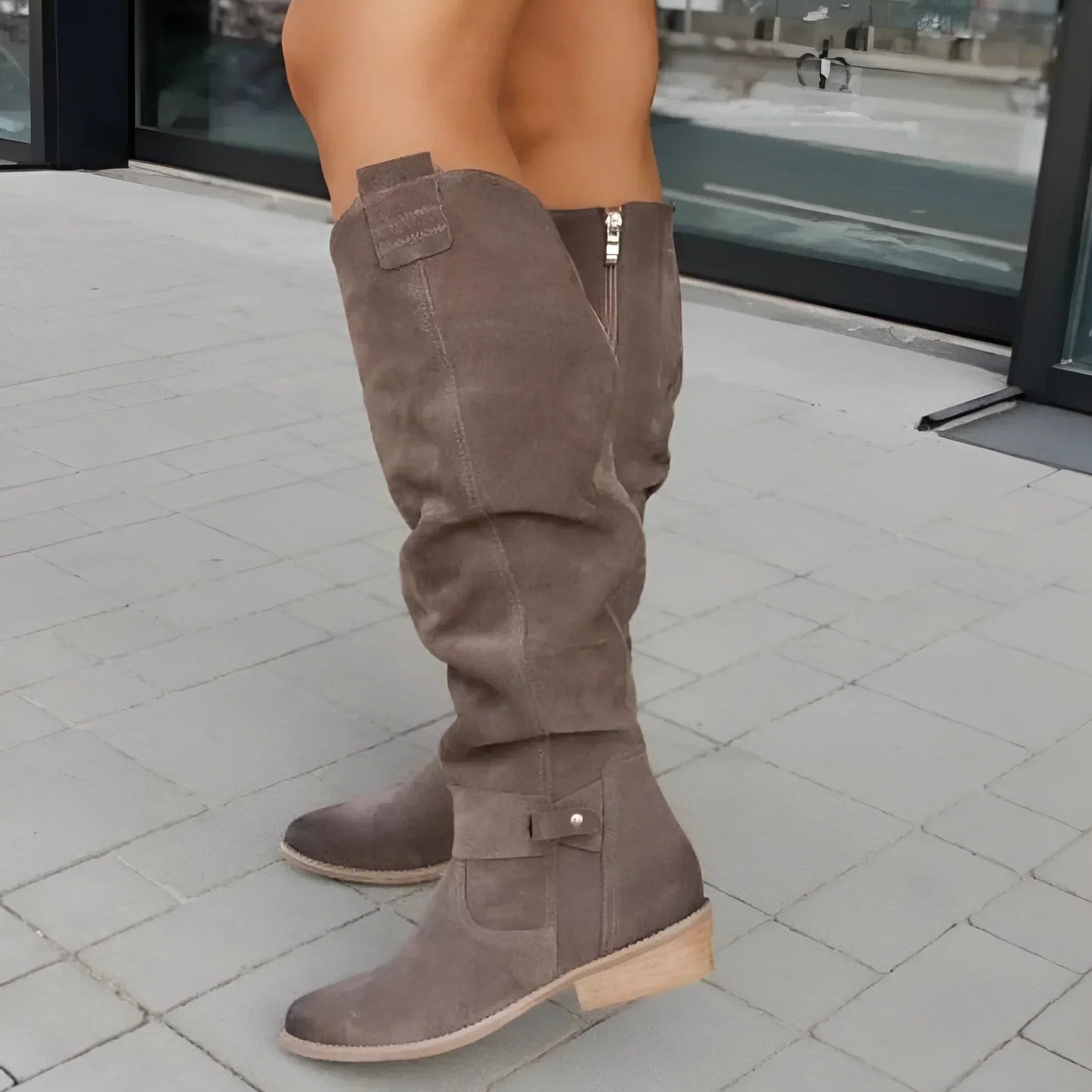 ELCHE - Botas Altas De Cuero Con Cremallera Lateral
