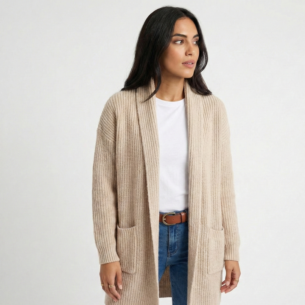 TARRAGONA - Cárdigan De Lana Tejido Con Bolsillos