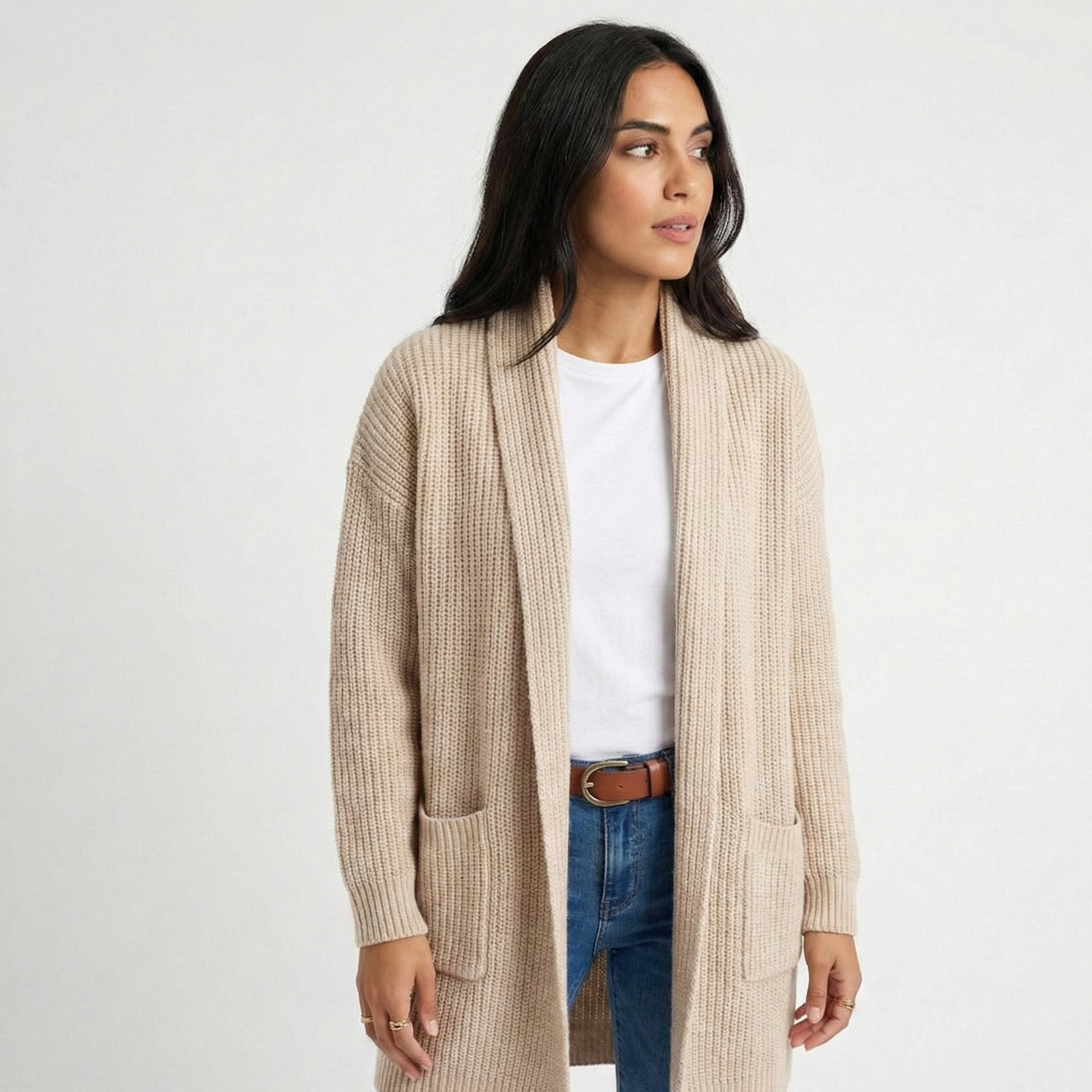 TARRAGONA - Cárdigan De Lana Tejido Con Bolsillos