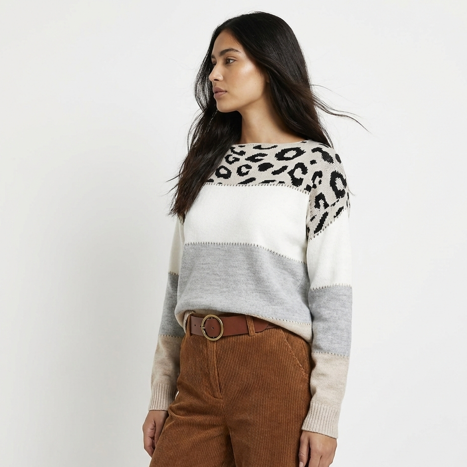 GUADALAJARA - Jersey casual con estampado de leopardo