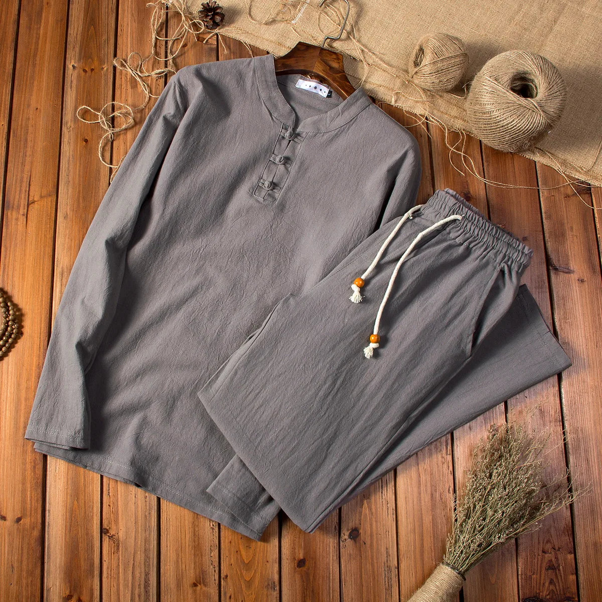SANLÚCAR - Conjunto estilo chino de lino
