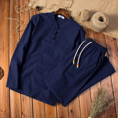 SANLÚCAR - Conjunto estilo chino de lino