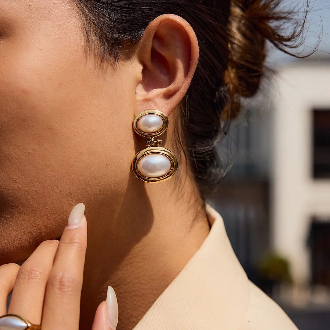 Bornos Pendientes de Perlas