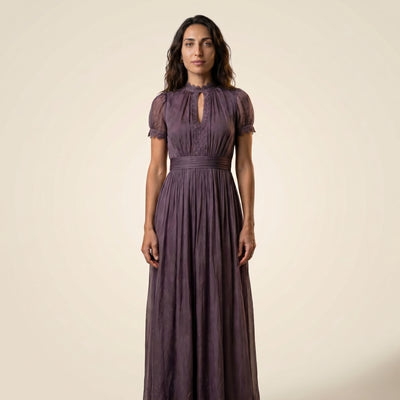 TALAVERA - Elegante vestido largo de gasa vintage