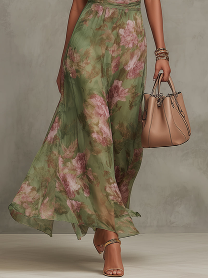 VALLADOLID - Vestido largo con estampado floral
