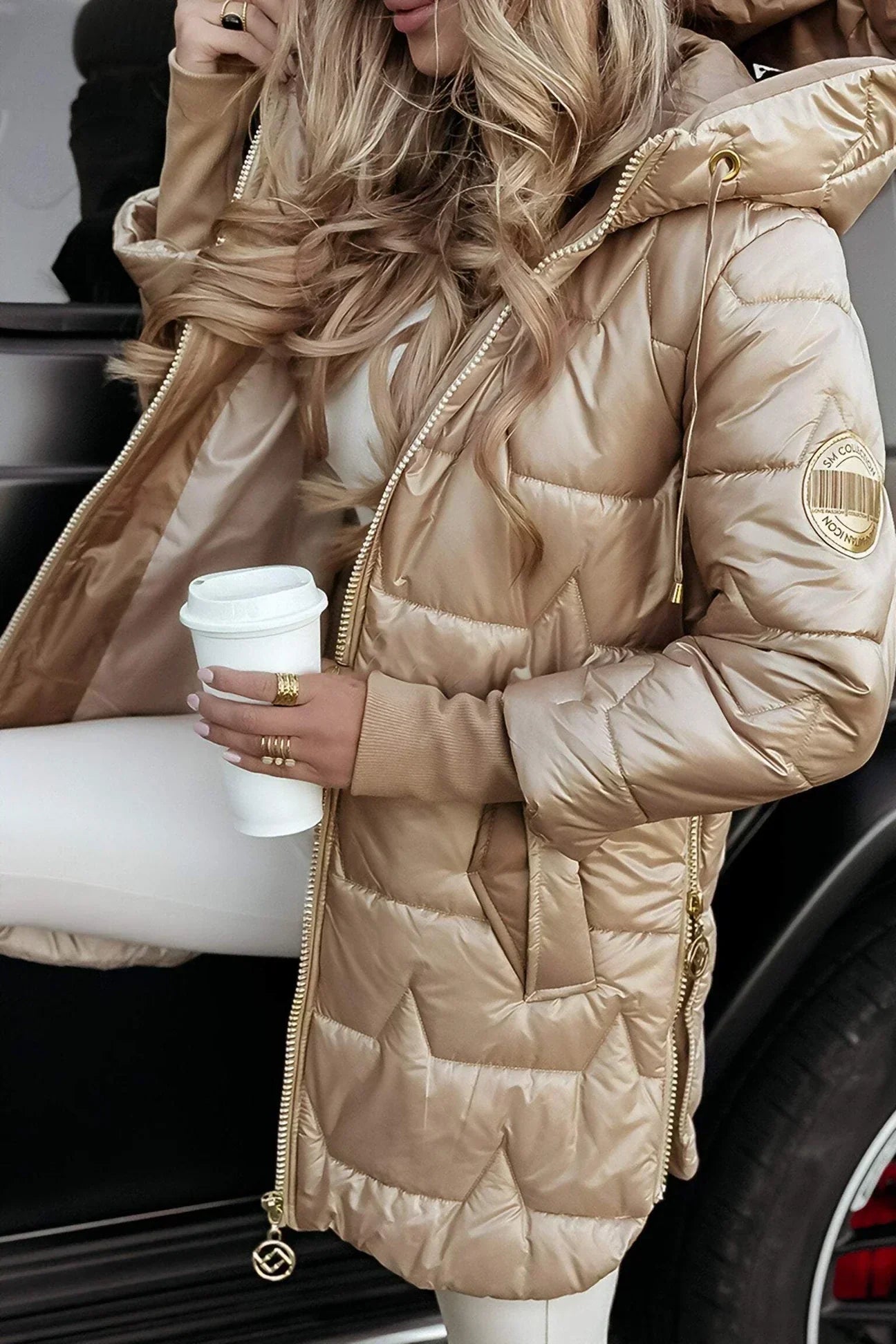 HUESCA - Abrigo de invierno elegante con capucha